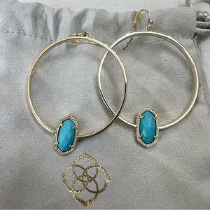 Kendra Scott | Elora Gold Hoop Earrings in Turquoise